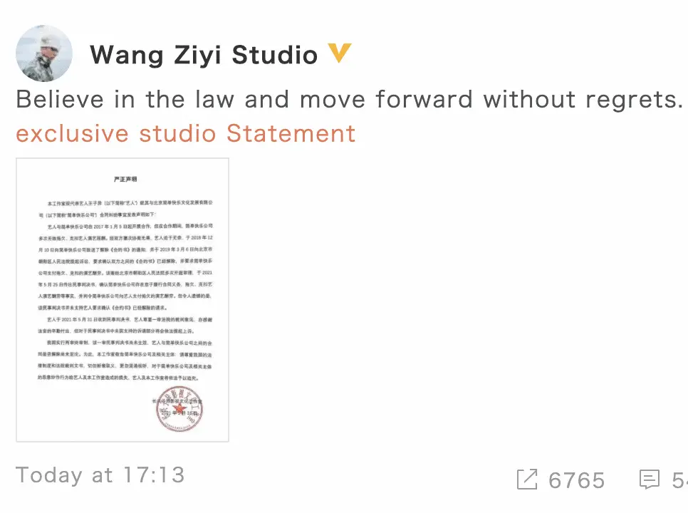 wang ziyi lawsuit